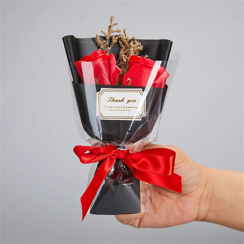 Soap Rose Bouquet Valentines Day Gift for Friends Wedding Bouquet Home Decorations Rose Flower Bouquet Hands Wedding Party Gifts
