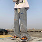 Jeans for Men with Print Trousers Graphic Hip Hop Male Cowboy Pants Light Blue Luxury Y2k Streetwear Aesthetic Harajuku Baggy Xs
