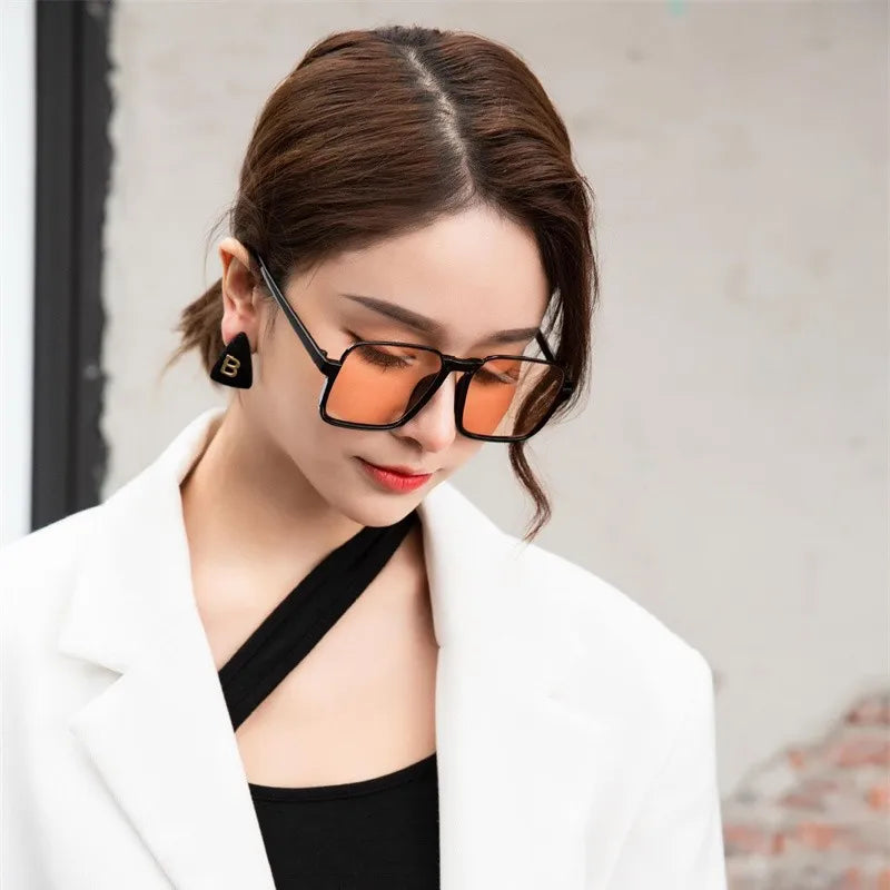 Oversized Square Sun Glasses For Men Women 2022 Fashion Popular Ins Luxury Brand Design Eyewear Trending Uv400 Shades New