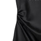 TRAF Women's Summer Sexy Sleeveless Slim Strapless Dress Elegant Silk Textured Long Dress Elegant Commuter Fashion Dresses