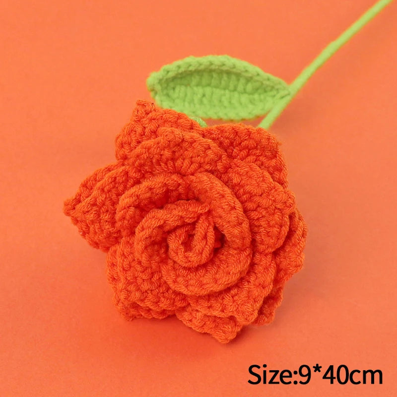 1pc Tulip Crochet Flowers Artificial Woven Flowers Handmade Tulipanes Wedding Gift for Guest Home Decoration Mother's Day Gift