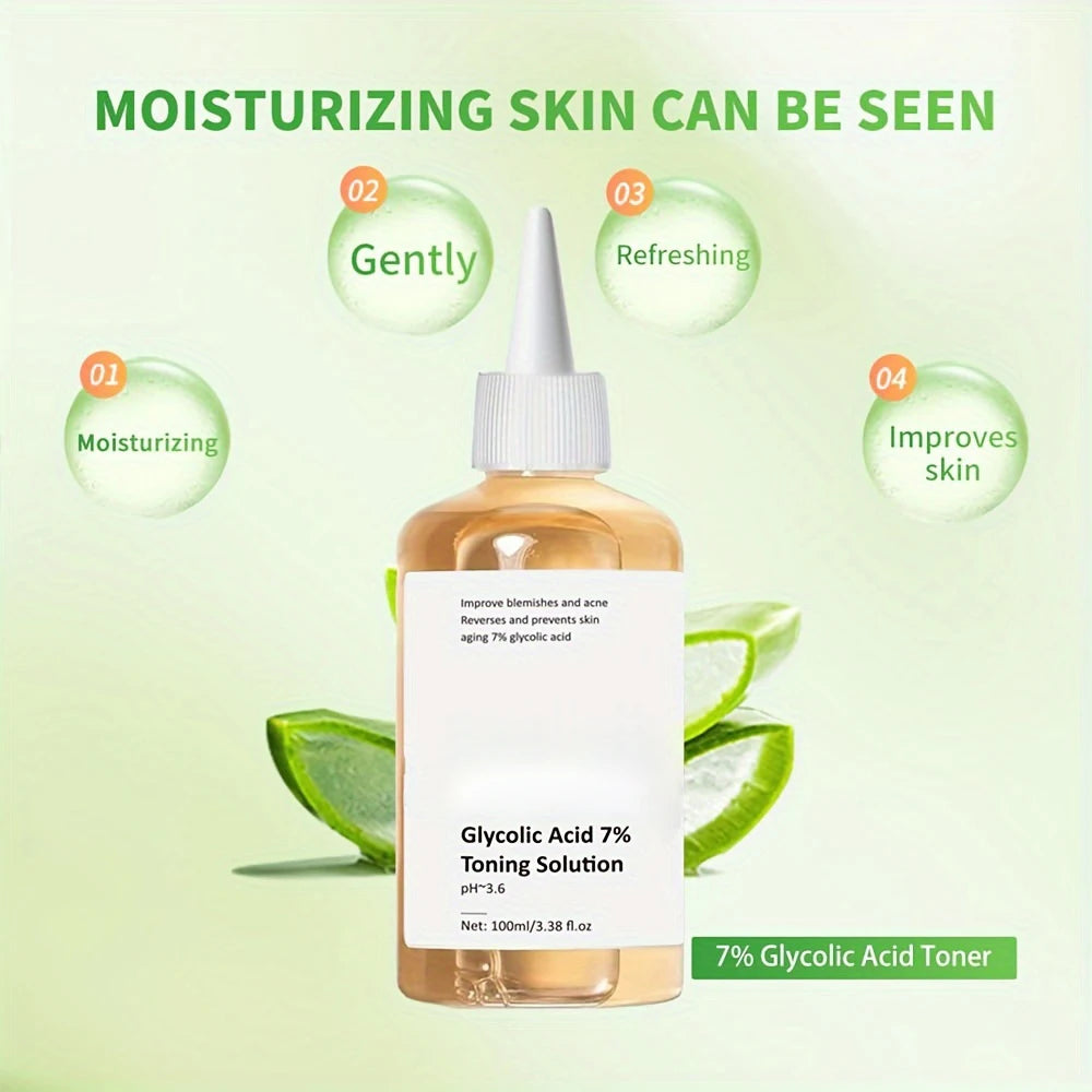 ENVISHA Face Skin Care 100ML Glycolic Acid 7% Toning Solution To Remove Acne And Moisturizing Skin Rejuvenating Deep Hydration