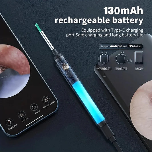 Smart Visual Ear Pick Ear Wax Reomoval Tool With 8pcs Set Ear Cleaner With1080P HD Otoscope Camera and 6 LED Lights