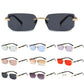 Trendy Rimless Sunglasses for Men Women Fashion Frameless Rectangle Sun Glasses Retro Shades Summer Traveling Eyewear UV400