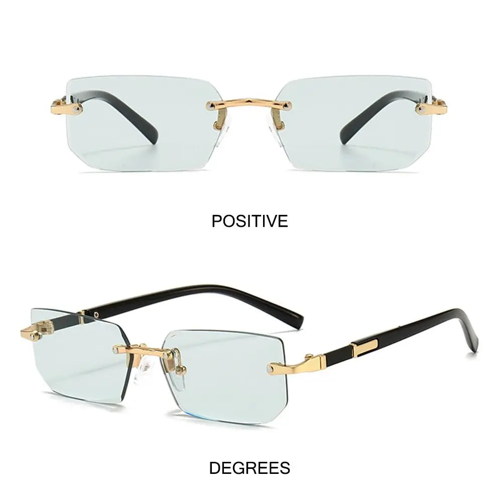 Trendy Rimless Sunglasses for Men Women Fashion Frameless Rectangle Sun Glasses Retro Shades Summer Traveling Eyewear