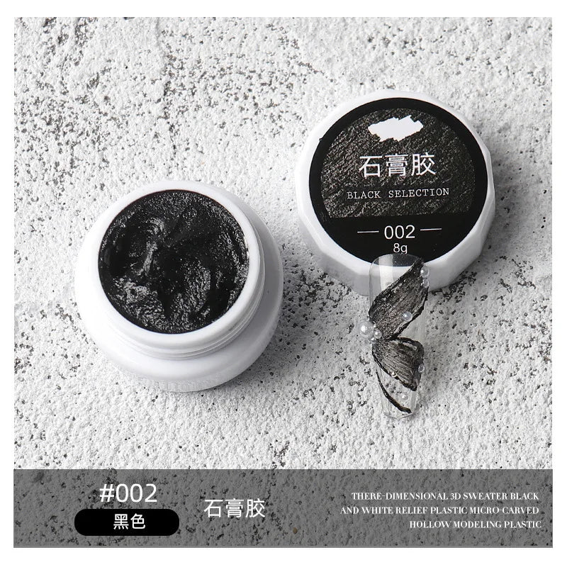 8g Nail Drawing Gel 3D Modeling Gypsum Gel Polish Plaster Glue Art Design DIY Flowers Painted Carved Nail Gel For Manicure Decor