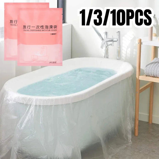 1/3/10PCS Disposable Bathtub Cover Portable Bathtub Liner Oversized Salon Home Travel Hotel Cleaning Anti Dirt Protective Film