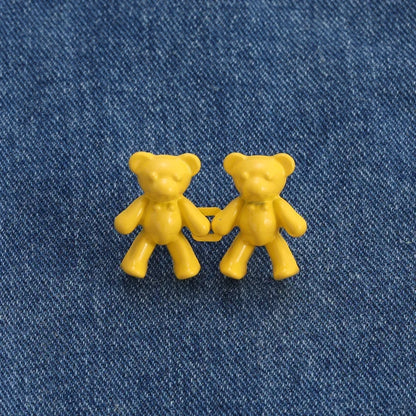 Cute Bear Jeans Buckles Jeans Pants Waistline Reduction Adjustable Metal Buckle Skirt Jeans Tools Trousers Accessories