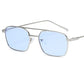 NEW Sun Glasses Unisex Double Beam Anti-UV Spectacles Personality Eyeglasses Simplity Ornamental Alloy Frame Sunglasses
