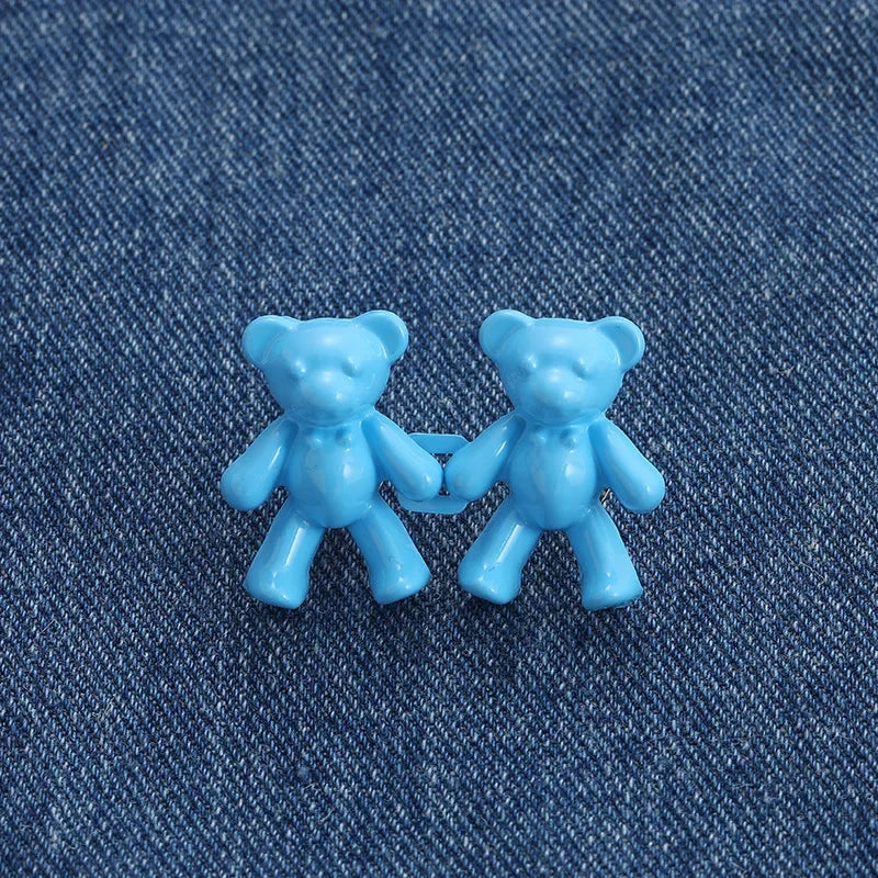Cute Bear Jeans Buckles Jeans Pants Waistline Reduction Adjustable Metal Buckle Skirt Jeans Tools Trousers Accessories