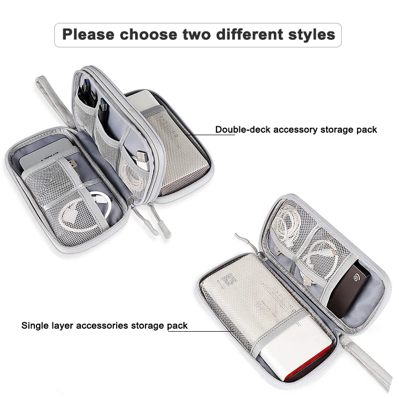 Portable Electronic Accessories Storage Bag Travel Handbag Accessories Protect Bag Cable Chargring Power bank Storage Box Bags