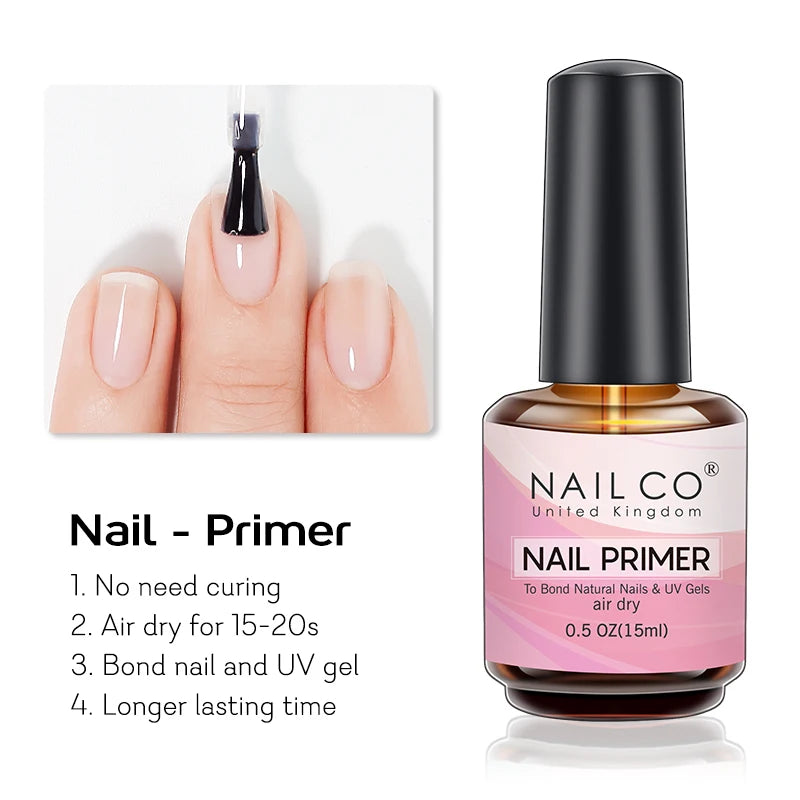 NAILCO 15ml Nail Primer Gel Nail Art Gel Lacquer Nail Decoration Vernis Gel Desiccant Long Lasting No Need To Cure Quick Dry
