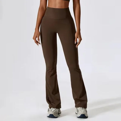 Women Nude Sensation Training Tight Pants Women Gym High Waist Push Up Bellbottom Pants Dance Fitness Tight Pants Breathable
