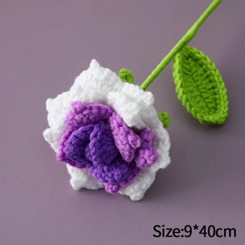 1pc Tulip Crochet Flowers Artificial Woven Flowers Handmade Tulipanes Wedding Gift for Guest Home Decoration Mother's Day Gift