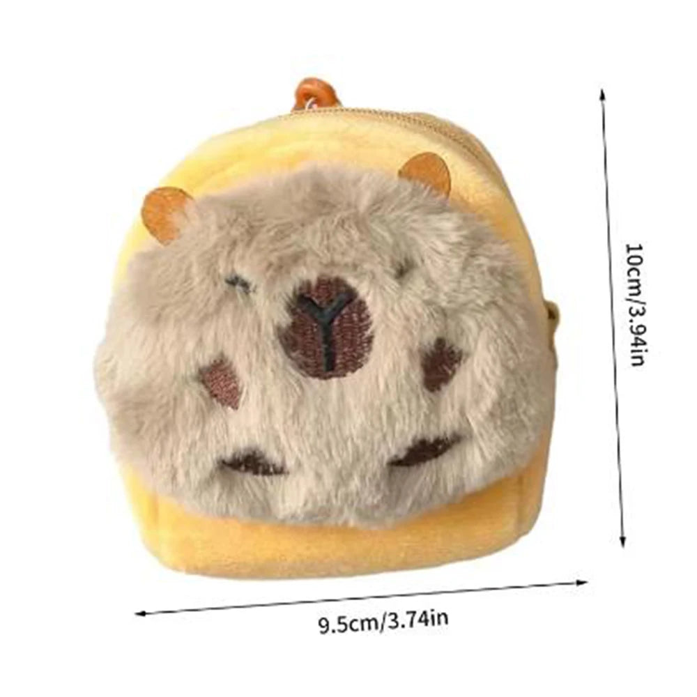 Creative Capybara Kawaii Anime Plush Coin Purse Lovely Cartoon Round Bags Pendant Funny Mini Fashion Headphone Storage Bag