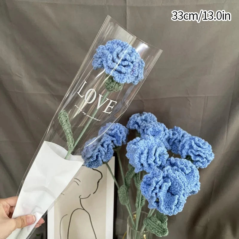1pc Tulip Crochet Flowers Artificial Woven Flowers Handmade Tulipanes Wedding Gift for Guest Home Decoration Mother's Day Gift