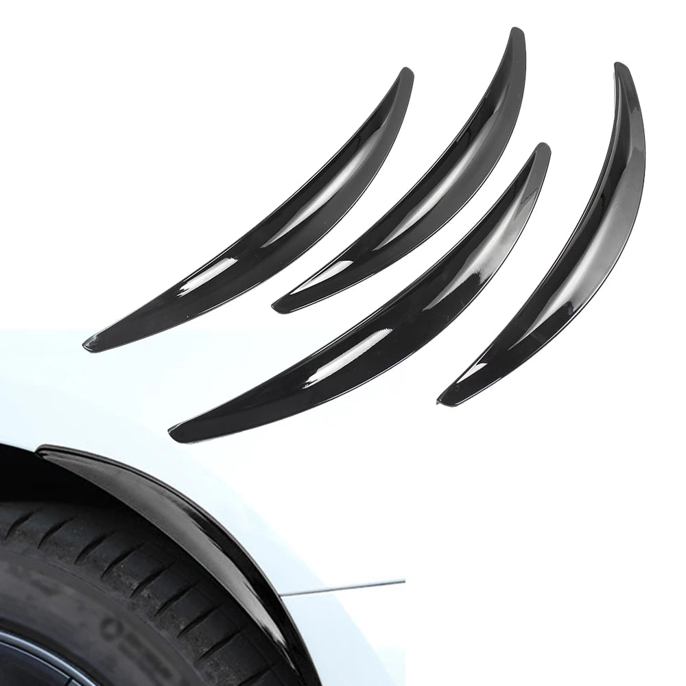 4 Pcs Carbon Fiber Black/Gloss Black Car Wheel Fender Flares Fit For Tesla Model 3 2017‑2022