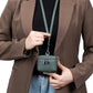 New Women's Genuine Leather Compact Halterneck Coin Purses Simple and Portable Makeup Storage Bag Mini Headphone Bags
