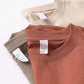 9.17oz 260Grams Seamless Straight Cotton T-shirt Men Oversized Loose Solid Color Drop Shoulder Short Sleeve  Summer