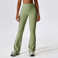 Women Nude Sensation Training Tight Pants Women Gym High Waist Push Up Bellbottom Pants Dance Fitness Tight Pants Breathable
