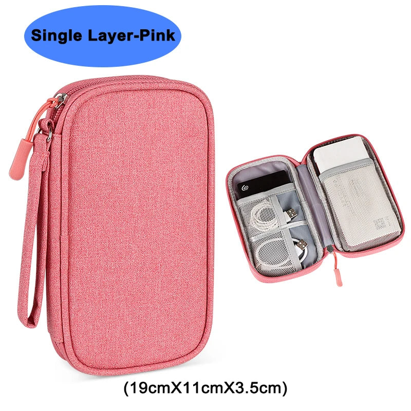 Portable Electronic Accessories Storage Bag Travel Handbag Accessories Protect Bag Cable Chargring Power bank Storage Box Bags