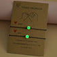 2Pcs/Set Pinky Promise Bracelets Friendship Couple Matching Bracelet Luminous Heart Bead Elastic Rope Valentine's Day Gifts