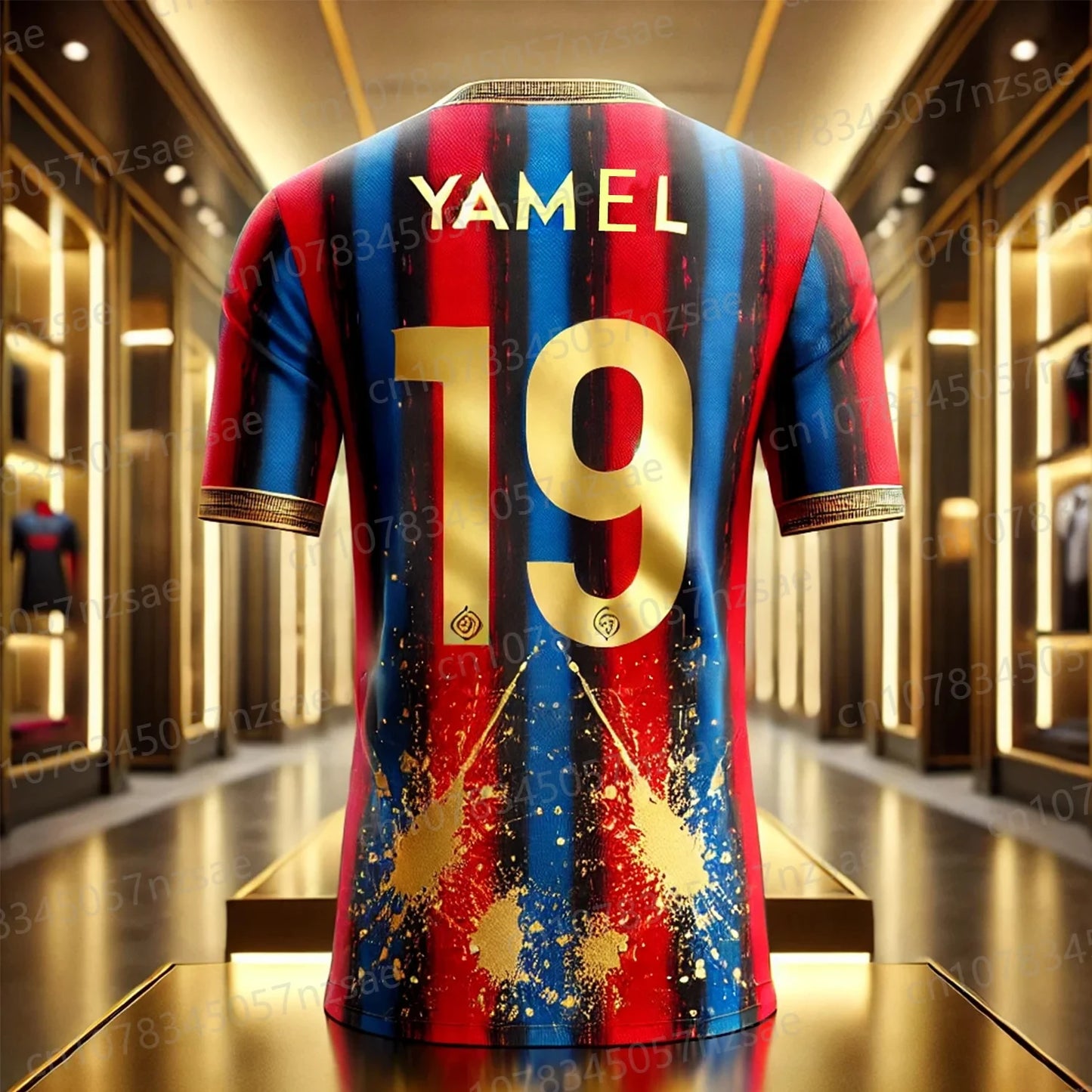 2025 New Summer Traditional ornamentation Yamal Num 19 CHATGPT Design Football Breathable Jersey Oversized O-neck Soccer Tee