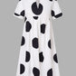 VONDA Plus Size 5XL Women Dress 2025 Summer Bohemian Polka Dot Maxi Long Dress V Neck Party Sundress Vestido Beach Robe Elegant