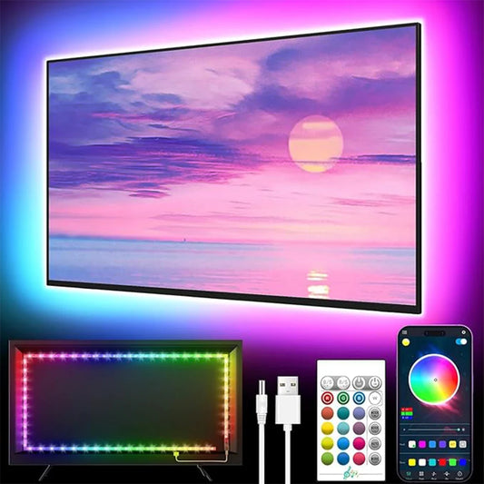 7M TV Led Lights Sync Music Controls Lighting Color Changing Tv Backlight RGB Strip Lights For 55-65 inch Gaming Home Decor