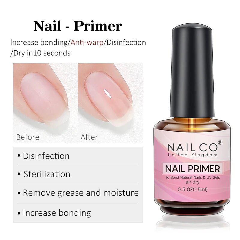 NAILCO 15ml Nail Primer Gel Nail Art Gel Lacquer Nail Decoration Vernis Gel Desiccant Long Lasting No Need To Cure Quick Dry