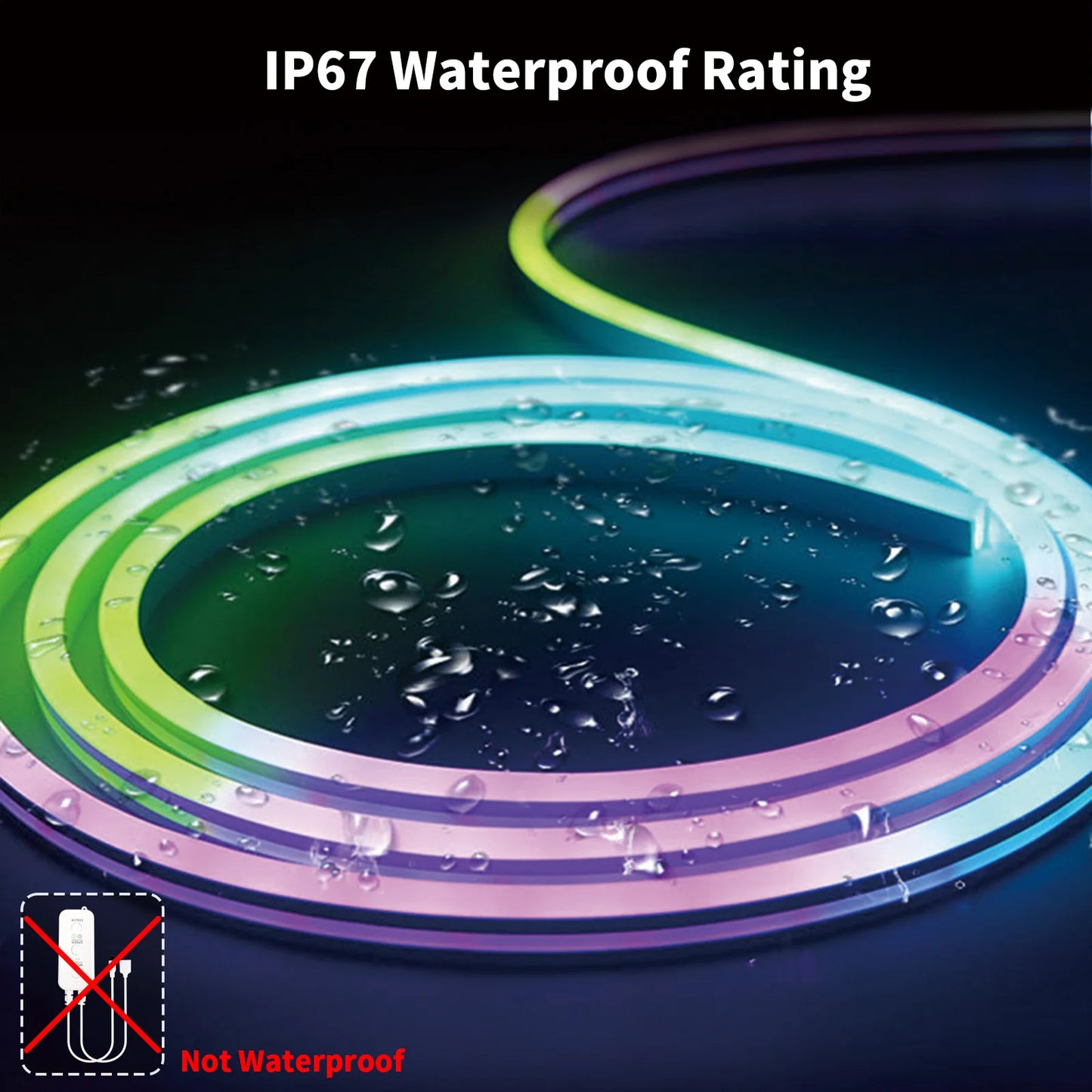 RGB Neon LED Strip 8/16M IP65 Waterproof DIY USB Neon Strip Tuya App Remote Control Flexible Ribbon for Home Decor Lighting