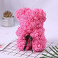 25cm Artificial Teddy Rose Flower Bear with Box Romantic Valentines Day Gift Girlfriend Women Anniversary Wedding Party Supplies