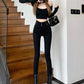 winter warm thick fleece woman's jeans with high waist jeans woman mom jeans women's jeans for women jean femme clothe black