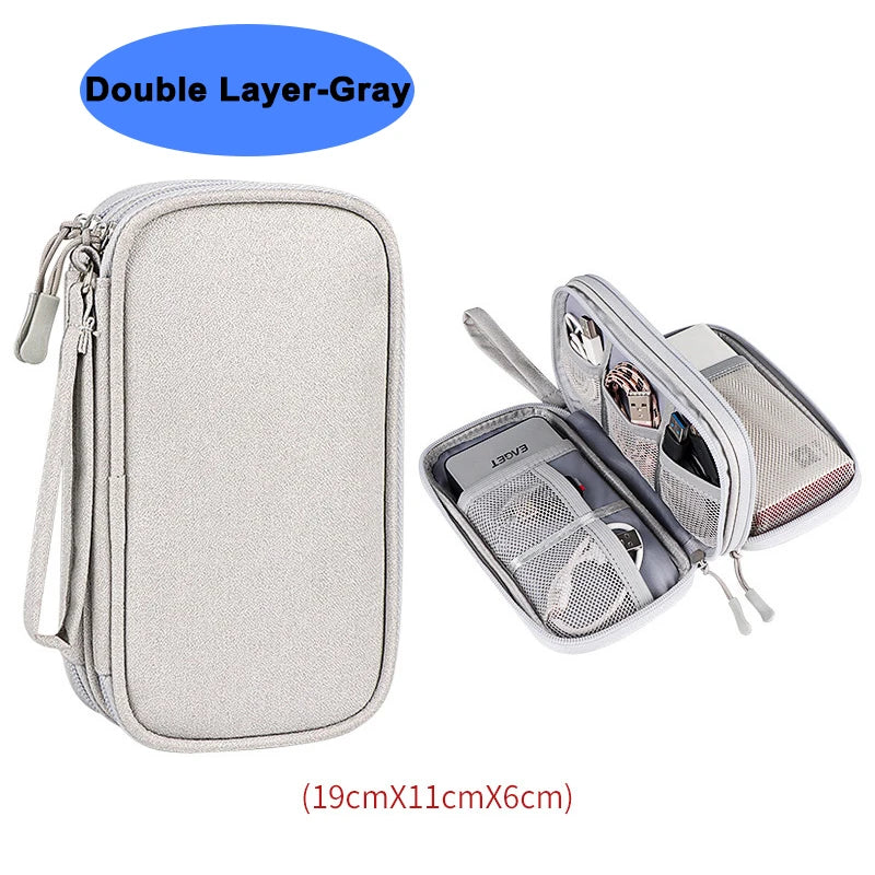 Portable Electronic Accessories Storage Bag Travel Handbag Accessories Protect Bag Cable Chargring Power bank Storage Box Bags