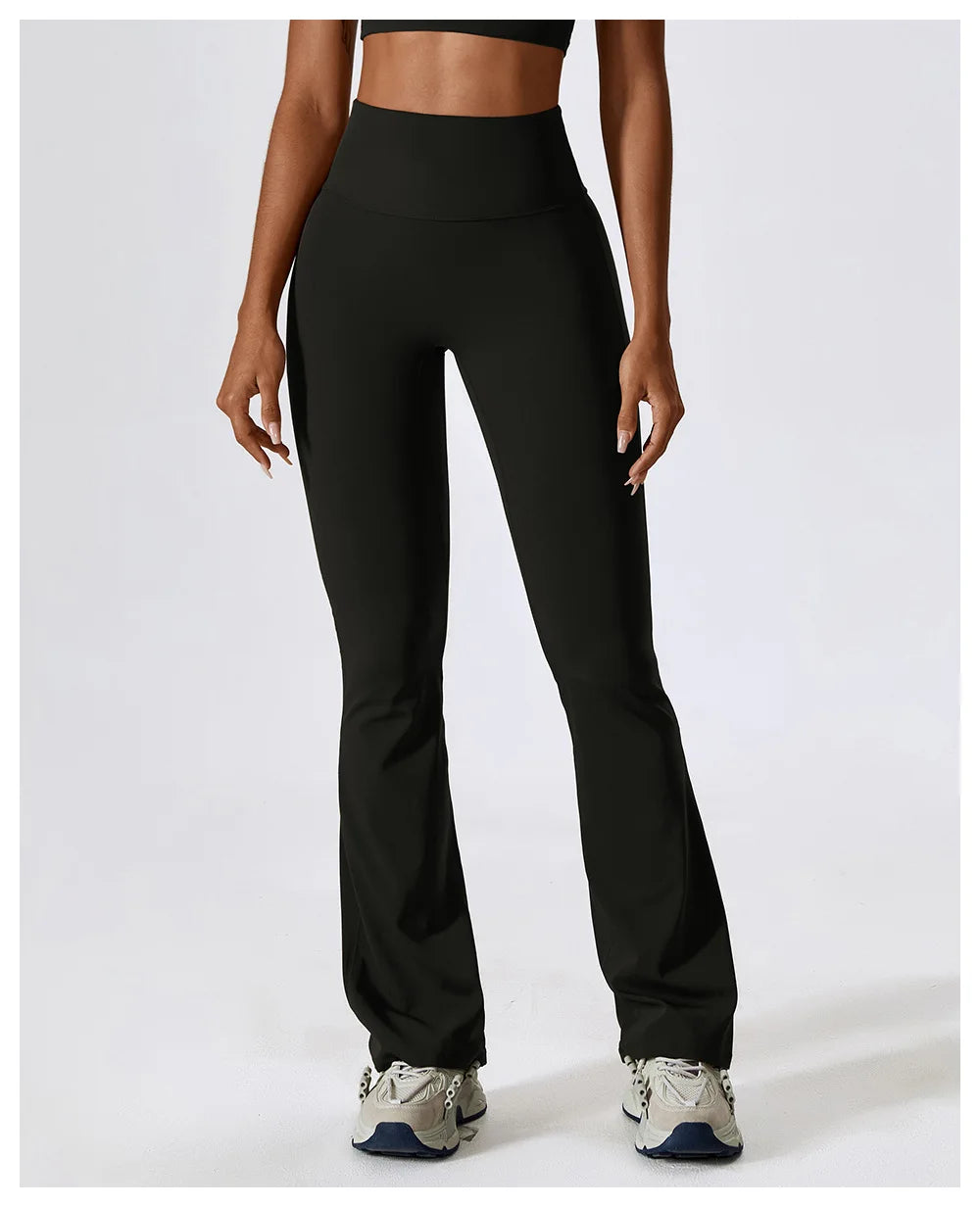 Flare Leggings Yoga Pants Women Bell-bottoms Yoga Trousers High Waist Fitness Pants Stretch Gym Casual Sports