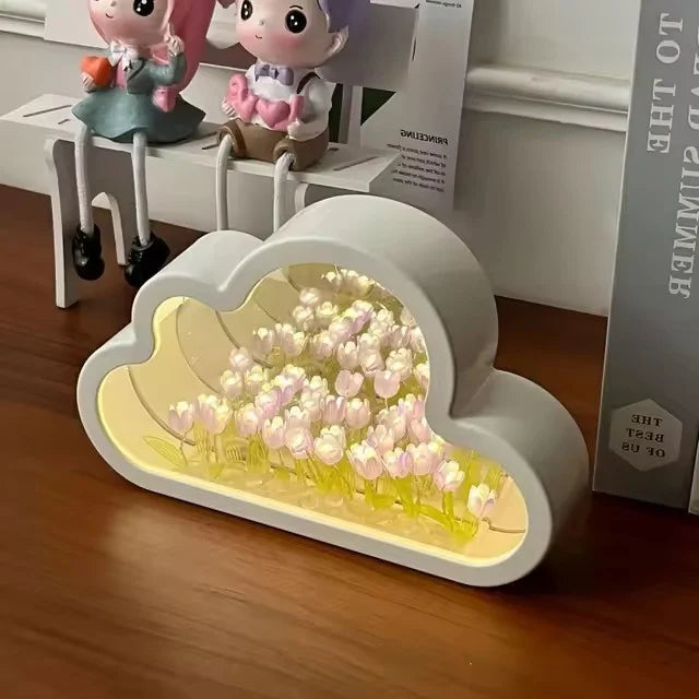 1pc Handmade DIY Creative Gift Tulip Flower Sea Night Atmosphere Lamp Gifts For Halloween Christmas Birthdays Girlfriend
