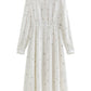 FSLE Flower Dress Autumn 2023 New Sweet Exquisite Women's Long Dress White Women Casual Loose Full Sleeve Dress For Women