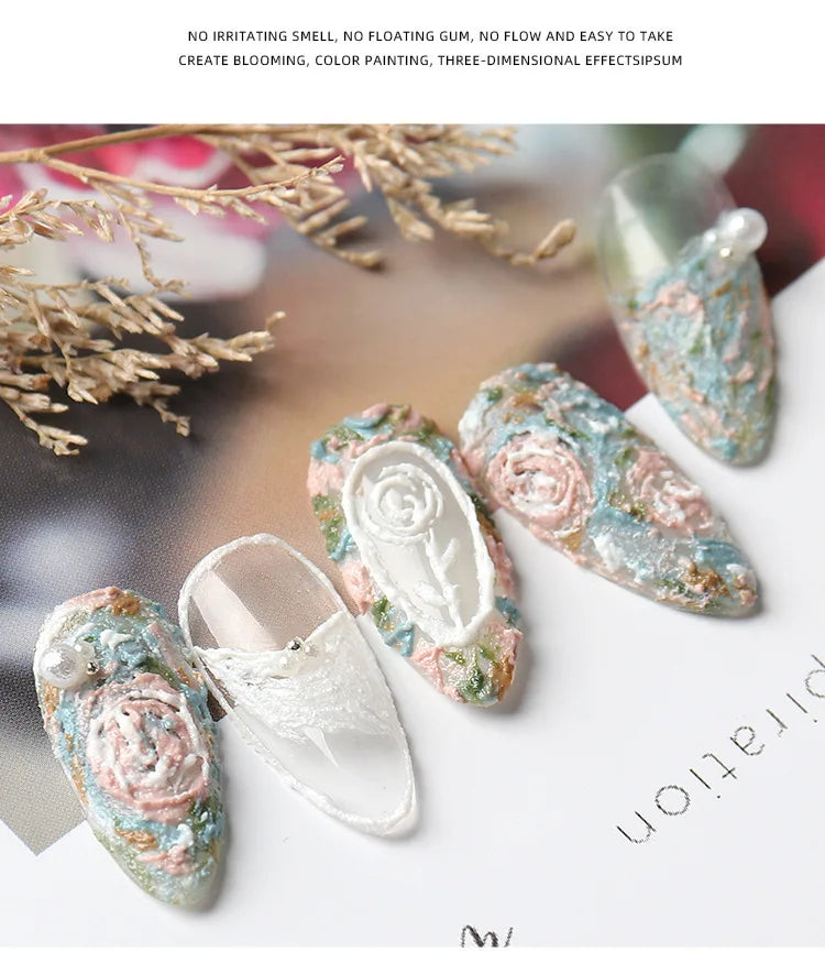 8g Nail Drawing Gel 3D Modeling Gypsum Gel Polish Plaster Glue Art Design DIY Flowers Painted Carved Nail Gel For Manicure Decor