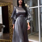 2025 Evening Women Satin Long Dress Black Lantern Sleeve Sexy Elegant Dresses Female New Fashion Casual Party Vestidos Clothes