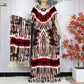 2024 New Style Short Sleeve African Dashiki Tie-dyed Cotton Abaya Caftan Lady Summer Maxi Islam Casual Dresses With Big Scarf