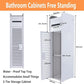 Bathroom Storage Cabinet 1 door 3 floors Floor Cabinet Organizer  Free-Standing Toilet Holder With Paper Tissue Sundries Storage