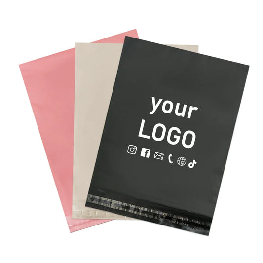 50pcs Thickened Plastic Courier Bags Small Gift Shipping Envelopes Waterproof Garment Packaging Bags Custom Printed Logo