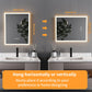 LUVODI LED Light Bathroom Mirror Wall Mounted Backlit Touch Mirror Dimmable Defog Vanity Makeup Mirror