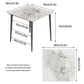 Restaurant Marble Dining Table Serve Table with Metal Legs Island Kitchen Furniture for 4-6 Seats Cafe Shop Desk ( NO CHAIR)