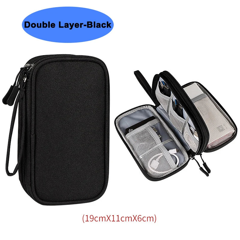 Portable Electronic Accessories Storage Bag Travel Handbag Accessories Protect Bag Cable Chargring Power bank Storage Box Bags