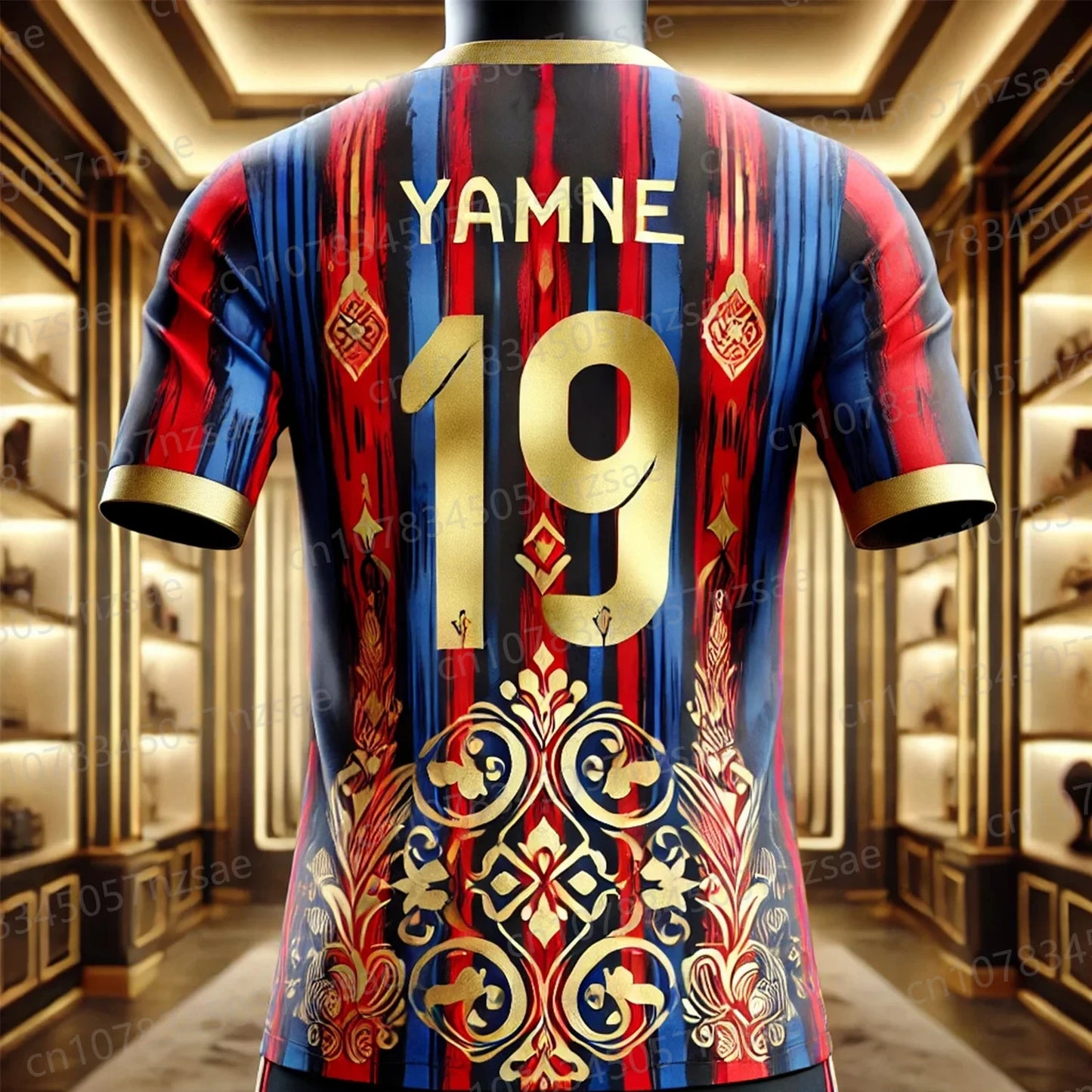2025 New Summer Traditional ornamentation Yamal Num 19 CHATGPT Design Football Breathable Jersey Oversized O-neck Soccer Tee