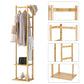Bamboo Coat Stand Versatile Corner Coat Tree Storage Shelf with Rack  for Hallway Living Room Bedroom