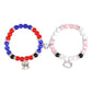 New 2Pcs/Set Crystal Hello Cat Beaded Bracelets for Lovers Heart Magnetic Matching Couple Bracelets Girls Festival Jewelry Gifts