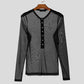 Fashion Well Fitting Tops INCERUN Men Sparkling Fabric T-shirts Male Personality Clubwear Hot Selling Thin Long Sleeved Camiseta