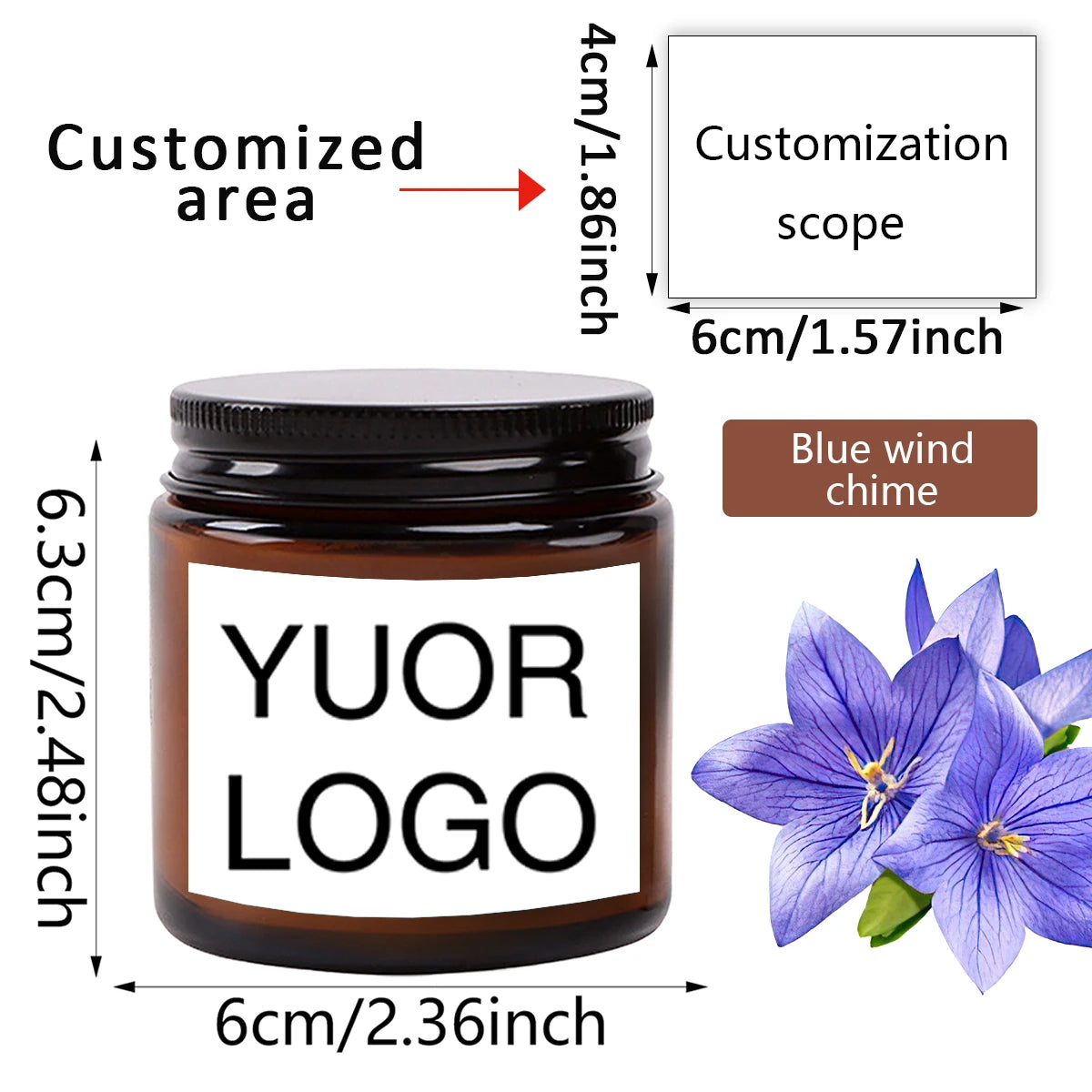2.5oz/70g Custom Photo Scented Candle Gift-Personal Aromatherapy with Logo/Design Stickers-Birthday Wedding Corporate Present